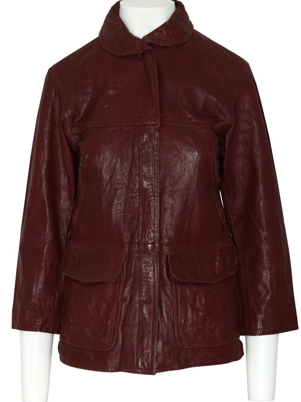 1990s Leather Jacket, Oxblood Dyed Hide, Utility Pocket Configuration